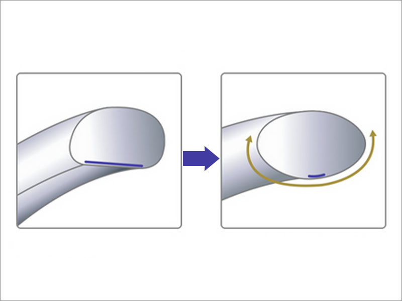 「内甲丸」による指なじみの良さとなめらかな着け心地