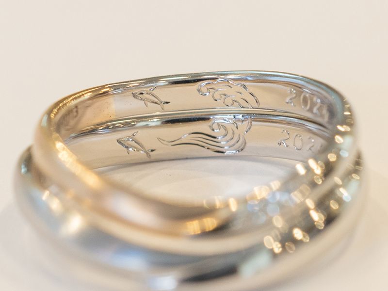 好みのマーク、イラスト、意匠をリング内径に刻印