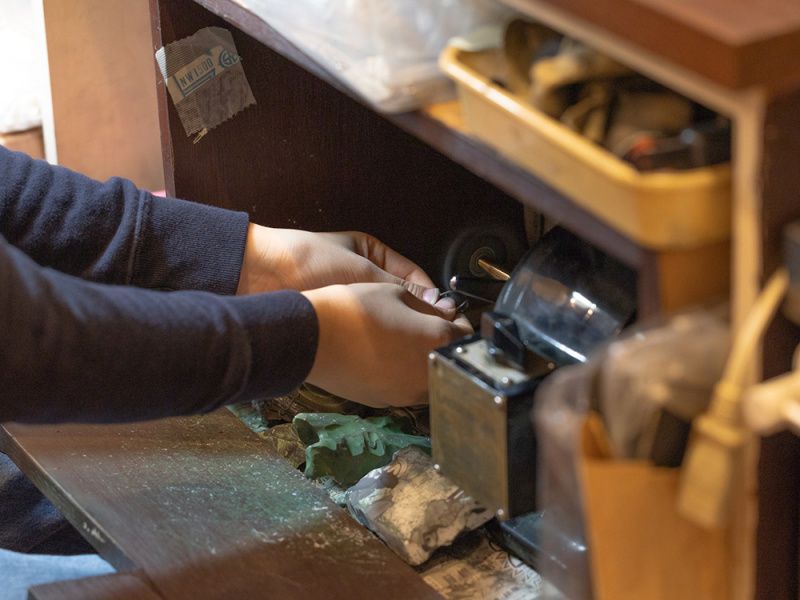 リングの研磨体験。