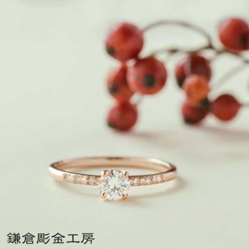 鎌倉彫金工房 指輪 8号 ダイヤモンド 0.2カラット プラチナ 鎌倉彫金工房 指輪 8号 ダイヤモンド 0.2カラット プラチナ