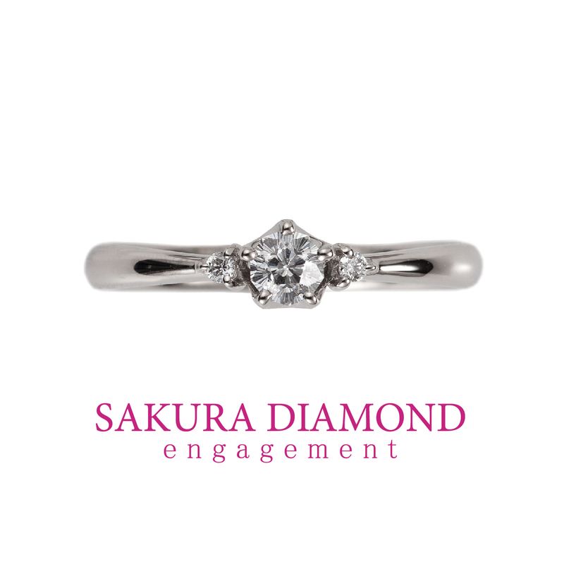Pt900 さくらダイヤモンド リング [婚約指輪] JKPLANET(JKプラネット