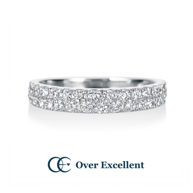 Eternity ～ハーフエタニティリング～】 2列にセッティングされ