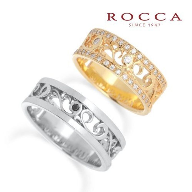 ROCCA】唐草模様の透かしがおしゃれ!カジュアルマリッジリング DM-1D ROCCA】唐草模様の透かしがおしゃれ!カジュアルマリッジリング DM-1D
