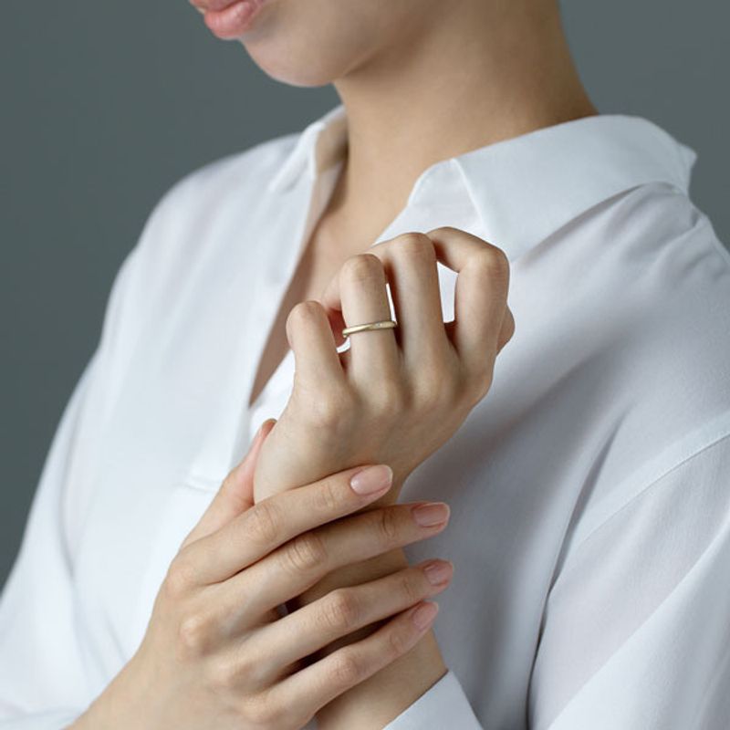 K18CG オーバル リング サティーン [結婚指輪] BRILLIANCE+(