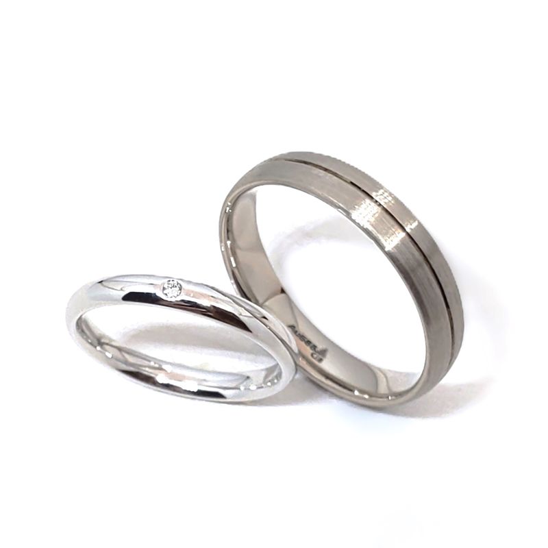 クリスチャンバウアー】K14ホワイトゴールドカスタムリング [結婚指輪