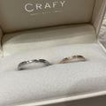 【CRAFY(クラフィ)の口コミ】 デザインをオリジナルで考え、作成しました。ペア感を出すためにカーブの…