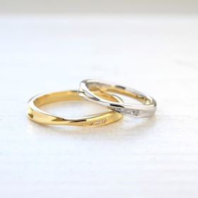 【湘南彫金工房 andfuseの口コミ】 手作りワックスコースでメビウスデザイン。リングはそれぞれプラチナとゴ…