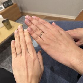 【ケイウノ ブライダル(K.UNO BRIDAL)の口コミ】 商品名の通り2人の指輪をくっつけることによって１つのハートが出来上がる…