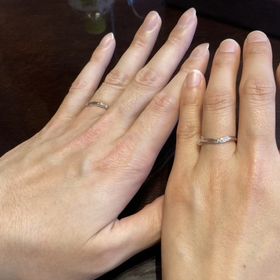 【ケイウノ ブライダル(K.UNO BRIDAL)の口コミ】 新婦はハーフエタニティ、新郎はシンプルなものを見せていただきました。…