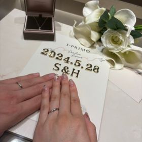 【アイプリモ(I-PRIMO)の口コミ】 男性側に北極星を模したダイヤモンドが内側に1つと、女性側が北斗七星を表…