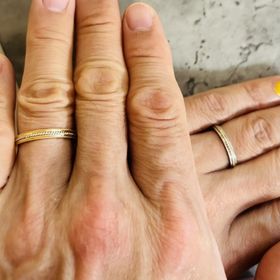 【アトリエフィロンドールの口コミ】 ゴールドベースとプラチナベースの違いでデザインは同じ結婚指輪を作成し…