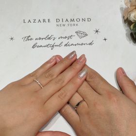 【ラザール ダイヤモンド(LAZARE DIAMOND)の口コミ】 奥さんの方は、エタニティのゴージャス感とラザールのダイヤモンドの煌め…