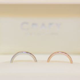 【CRAFY(クラフィ)の口コミ】 夫はプラチナ、私はピンクゴールドの素材で指輪を作りました。素材は違っ…