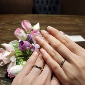 【TANZO.(鍛造指輪)の口コミ】 1つの素材ではなく、２種類(プラチナ、シャンパンゴールド)で組合せをして…