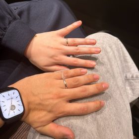 【アイプリモ(I-PRIMO)の口コミ】 上下がピンクゴールドのミルグレインでかわいいです！肌馴染みがよく、婚…