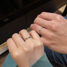 【鎌倉彫金工房の口コミ】 ふたりで好きな素材、色、デザイン、つけた時の見た目(リングの太さ)等相…