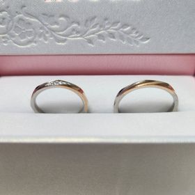 【nocur(ノクル)の口コミ】 指輪といえばプラチナ！でも新郎新婦ともピンクゴールドの合う肌感。。迷…