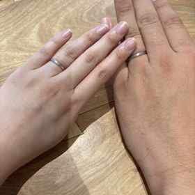 【出雲結(いずもゆい)の口コミ】 指輪のデザインは私がワンポイントのダイヤ、彼が同じデザインでダイヤが…