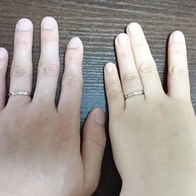 【PePe(ペペ)の口コミ】 素材がPt950とK18ピンクゴールドの両方で、つけてみたら二人の手に似合っ…