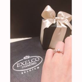 【エクセルコダイヤモンド(EXELCO DIAMOND)の口コミ】 ミル打ちのリングデザインに一目惚れでした…！指輪それぞれに名前…