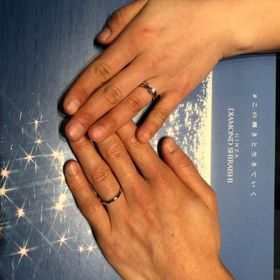 【銀座ダイヤモンドシライシの口コミ】 二人で統一感のあるセットリングにしました。セットリング発祥の銀座ダイ…