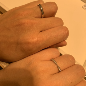 【ティファニー(Tiffany & Co.)の口コミ】 女性側はティファニーハーモニー、男性側はティファニークラシックを選択…