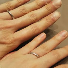 【4℃ BRIDAL(ヨンドシーブライダル)の口コミ】 プラチナだけのほうが、シンプル綺麗なんだろうなと思っていたのですが、…