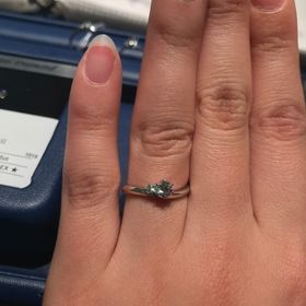 【銀座ダイヤモンドシライシの口コミ】 ダイヤモンドの高さがない、日常的に着けることを考えて作られているリン…