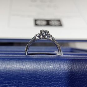 【銀座ダイヤモンドシライシの口コミ】 メレダイヤが付いたリングのなかで側面のデザインがかわいい。
横から見て…