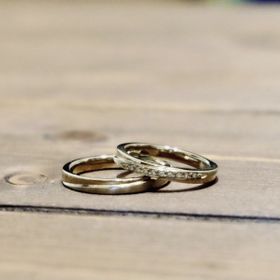 【湘南彫金工房 andfuseの口コミ】 自分達でデザインを決められるのが決め手でデザインは色がシャンパンゴー…