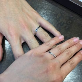 【俄(にわか)の口コミ】 彼が星の音、私がせせらぎにしました。本当は同じリングが良かったのです…
