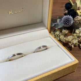 【ケイウノ ブライダル(K.UNO BRIDAL)の口コミ】 2色使いで2段のデザインで上段にはダイヤが入っている指輪を探していまし…