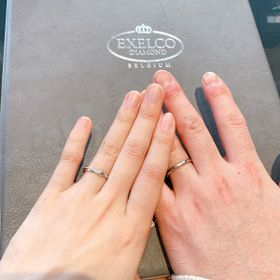 【エクセルコダイヤモンド(EXELCO DIAMOND)の口コミ】 彼がサプライズで選んでくれたエクセルコさんの婚約指輪にぴったりと重な…