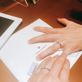 【TRECENTI(トレセンテ)の口コミ】 指輪の内リングのカットにこだわっているようで、つけ心地がよかった。ダ…