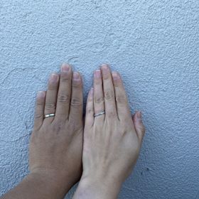 【ラザール ダイヤモンド(LAZARE DIAMOND)の口コミ】 このハンプトン、男性リングが二色になっていて、ホワイトゴールドが使わ…