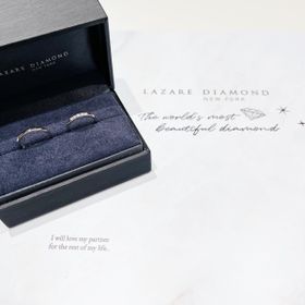 【ラザール ダイヤモンド(LAZARE DIAMOND)の口コミ】 結婚指輪は旦那がシンプルなモノ、私はダイヤモンドが入ってるモノがよく…