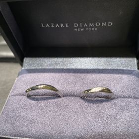 【ラザール ダイヤモンド(LAZARE DIAMOND)の口コミ】 デザインが可愛くてオシャレなのとお互いの指の形に合っているのが決め手…