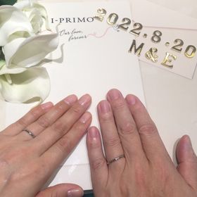 【アイプリモ(I-PRIMO)の口コミ】 再婚という事もあり、シンプルで指に馴染むリングを探していました。それ…