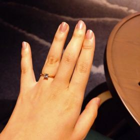 【アイプリモ(I-PRIMO)の口コミ】 プリンセスカットダイヤでイエローゴールドの台座が良いという、私の希望…