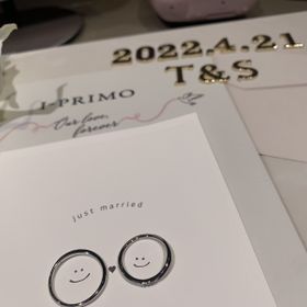 【アイプリモ(I-PRIMO)の口コミ】 普段お互い指輪をつけないので、シンプルかつつけやすいデザインの指輪を…