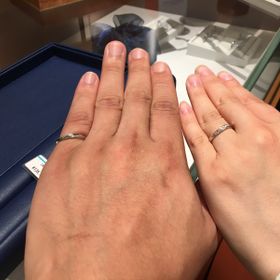 【銀座ダイヤモンドシライシの口コミ】 ウェーブタイプは指が細長くみえるそうなのでウェーブに絞って探していた…