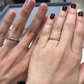 【宝寿堂(ほうじゅどう)の口コミ】 プラチナの斜めにデザインが入ってる特徴のあるデザインでした。メンズの…