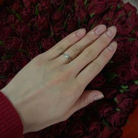 【アイプリモ(I-PRIMO)の口コミ】 ペアリングもシンプルなものを作ったので、婚約指輪もシンプルなものにし…