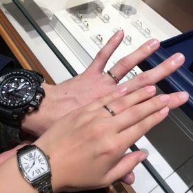 【銀座ダイヤモンドシライシの口コミ】 私が1人で下見に来た時に気に入った指輪を、後日彼が私以上に気に入ってく…