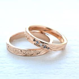 【湘南彫金工房 andfuseの口コミ】 ピンクゴールドで肌にも馴染み、ハワイアンの彫刻に誕生石であるアクアマ…