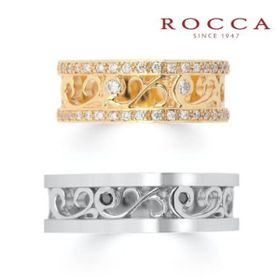 【ROCCA】唐草模様の透かしがおしゃれ！カジュアルマリッジリング DM-1D/1L