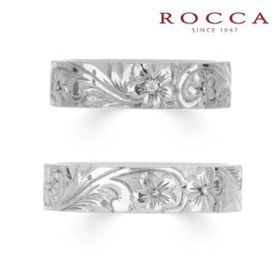 【ROCCA】好きな彫り模様に変更可能！ハワイアンマリッジリング HA-4