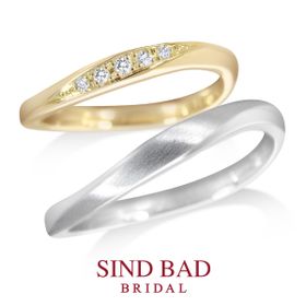 【永遠 とわ】ふたりの穏やかな時間が、いつまでも　イエローゴールド ダイヤモン5石 プラチナ マット加工　アレンジ