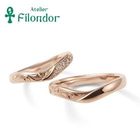 【アトリエ・フィロンドール】MIORING 「桜ゴールド」がやさしく輝く和彫りセットリング 花衣-はなごろも-