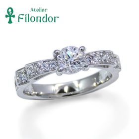 【アトリエ・フィロンドール】リフォーム婚約指輪 ダイヤがぎっしり輝くリボンモチーフの婚約指輪